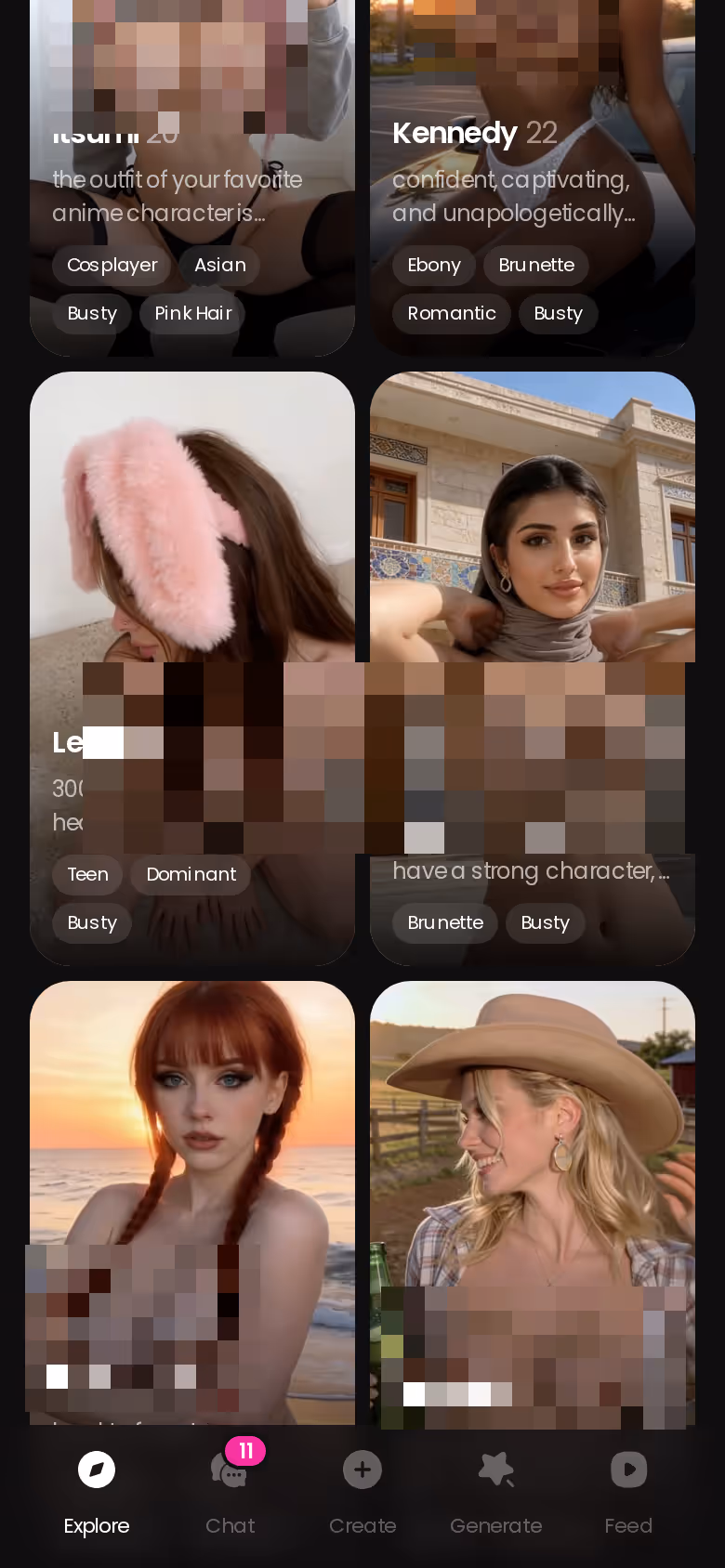 Der Explore-Tab — Mädchen antippen und der Chat startet sofort. — ist dreamgf gut